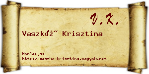 Vaszkó Krisztina névjegykártya