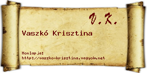 Vaszkó Krisztina névjegykártya