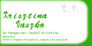krisztina vaszko business card